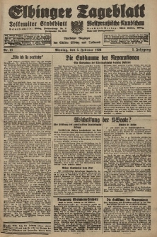 Elbinger Tageblatt, Nr. 31 Montag 6 Februar 1928, 5. Jahrgang