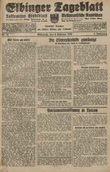Elbinger Tageblatt, Nr. 33 Mittwoch 8 Februar 1928, 5. Jahrgang