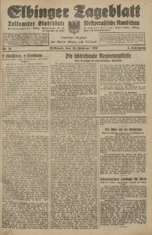 Elbinger Tageblatt, Nr. 39 Mittwoch 15 Februar 1928, 5. Jahrgang