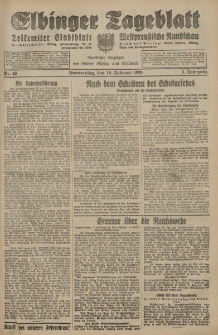 Elbinger Tageblatt, Nr. 40 Donnerstag 16 Februar 1928, 5. Jahrgang