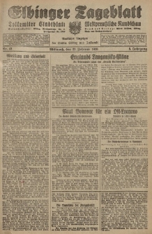 Elbinger Tageblatt, Nr. 45 Mittwoch 22 Februar 1928, 5. Jahrgang