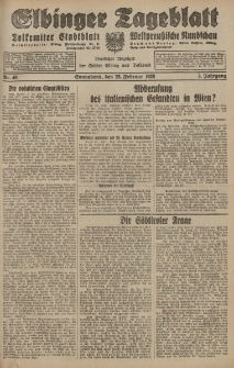 Elbinger Tageblatt, Nr. 48 Sonnabend 25 Februar 1928, 5. Jahrgang