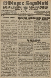 Elbinger Tageblatt, Nr. 58 Donnerstag 8 März 1928, 5. Jahrgang