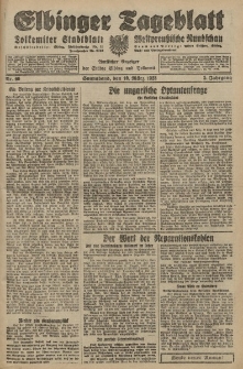 Elbinger Tageblatt, Nr. 60 Sonnabend 10 März 1928, 5. Jahrgang