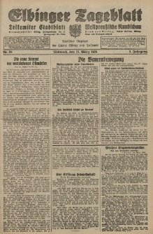 Elbinger Tageblatt, Nr. 69 Mittwoch 21 März 1928, 5. Jahrgang