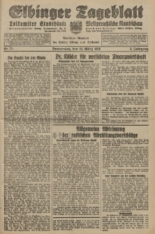 Elbinger Tageblatt, Nr. 70 Donnerstag 22 März 1928, 5. Jahrgang