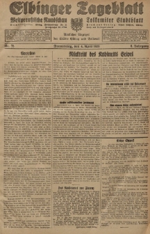 Elbinger Tageblatt, Nr. 78 Donnerstag 4 April 1929, 6. Jahrgang