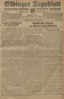 Elbinger Tageblatt, Nr. 85 Freitag 12 April 1929, 6. Jahrgang