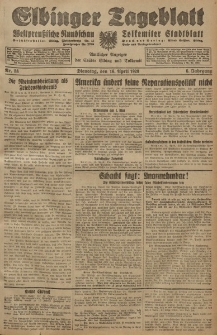 Elbinger Tageblatt, Nr. 88 Dienstag 16 April 1929, 6. Jahrgang