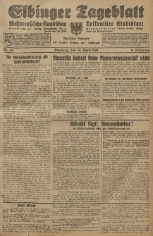 Elbinger Tageblatt, Nr. 88 Dienstag 16 April 1929, 6. Jahrgang