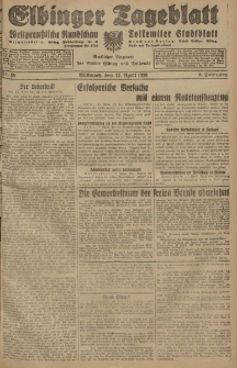 Elbinger Tageblatt, Nr. 89 Mittwoch 17 April 1929, 6. Jahrgang