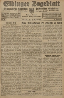 Elbinger Tageblatt, Nr. 94 Dienstag 23 April 1929, 6. Jahrgang