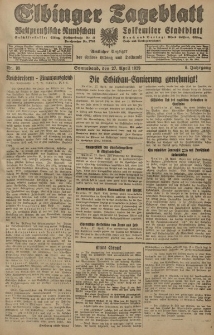 Elbinger Tageblatt, Nr. 98 Sonnabend 27 April 1929, 6. Jahrgang