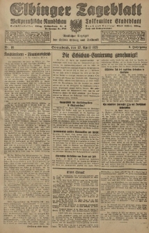 Elbinger Tageblatt, Nr. 98 Sonnabend 27 April 1929, 6. Jahrgang