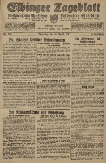 Elbinger Tageblatt, Nr. 100 Dienstag 30 April 1929, 6. Jahrgang