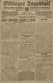 Elbinger Tageblatt, Nr. 102 Donnerstag 2 Mai 1929, 6. Jahrgang