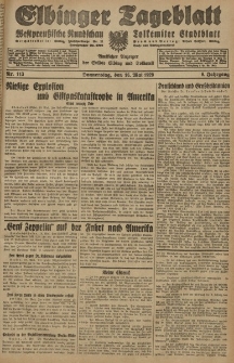 Elbinger Tageblatt, Nr. 113 Donnerstag 16 Mai 1929, 6. Jahrgang