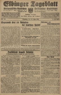 Elbinger Tageblatt, Nr. 121 Montag 27 Mai 1929, 6. Jahrgang