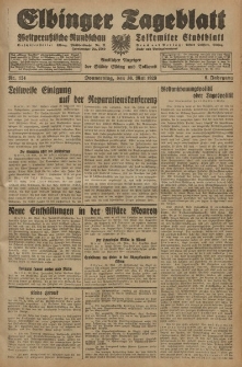 Elbinger Tageblatt, Nr. 124 Donnerstag 30 Mai 1929, 6. Jahrgang
