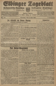 Elbinger Tageblatt, Nr. 128 Dienstag 4 Juni 1929, 6. Jahrgang