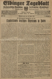 Elbinger Tageblatt, Nr. 138 Sonnabend 15 Juni 1929, 6. Jahrgang
