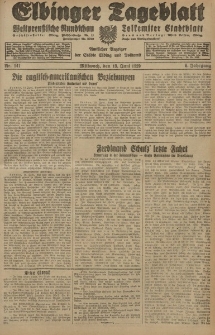 Elbinger Tageblatt, Nr. 141 Mittwoch 19 Juni 1929, 6. Jahrgang