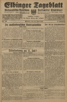 Elbinger Tageblatt, Nr. 145 Montag 24 Juni 1929, 6. Jahrgang