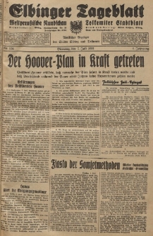 Elbinger Tageblatt, Nr. 156 Dienstag 7 Juli 1931, 8. Jahrgang