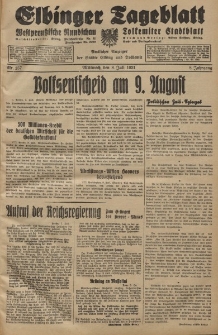 Elbinger Tageblatt, Nr. 157 Mittwoch 8 Juli 1931, 8. Jahrgang