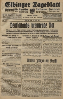 Elbinger Tageblatt, Nr. 161 Montag 13 Juli 1931, 8. Jahrgang