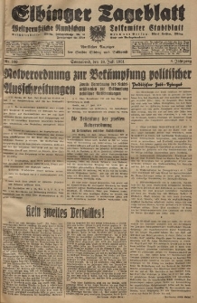 Elbinger Tageblatt, Nr. 166 Sonnabend 18 Juli 1931, 8. Jahrgang