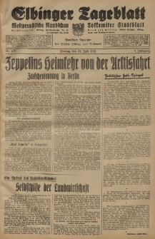 Elbinger Tageblatt, Nr. 177 Freitag 31 Juli 1931, 8. Jahrgang