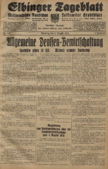 Elbinger Tageblatt, Nr. 179 Montag 3 August 1931, 8. Jahrgang