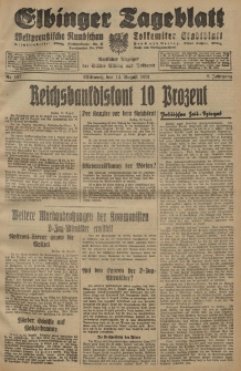 Elbinger Tageblatt, Nr. 187 Mittwoch 12 August 1931, 8. Jahrgang