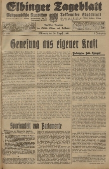 Elbinger Tageblatt, Nr. 199 Mittwoch 26 August 1931, 8. Jahrgang