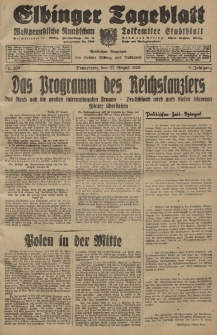 Elbinger Tageblatt, Nr. 200 Donnerstag 27 August 1931, 8. Jahrgang