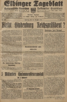 Elbinger Tageblatt, Nr. 201 Freitag 28 August 1931, 8. Jahrgang