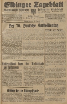 Elbinger Tageblatt, Nr. 202 Sonnabend 29 August 1931, 8. Jahrgang