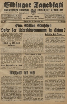 Elbinger Tageblatt, Nr. 209 Montag 7 September 1931, 8. Jahrgang