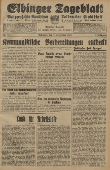 Elbinger Tageblatt, Nr. 211 Mittwoch 9 September 1931, 8. Jahrgang