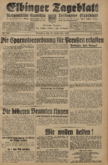 Elbinger Tageblatt, Nr. 216 Dienstag 15 September 1931, 8. Jahrgang