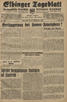 Elbinger Tageblatt, Nr. 217 Mittwoch 16 September 1931, 8. Jahrgang