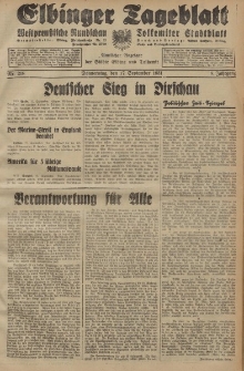 Elbinger Tageblatt, Nr. 218 Donnerstag 17 September 1931, 8. Jahrgang