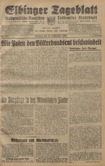 Elbinger Tageblatt, Nr. 219 Freitag 18 September 1931, 8. Jahrgang