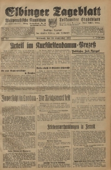 Elbinger Tageblatt, Nr. 223 Mittwoch 23 September 1931, 8. Jahrgang
