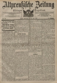 Altpreussische Zeitung, Nr. 174 Donnerstag 27 Juli 1899, 51. Jahrgang