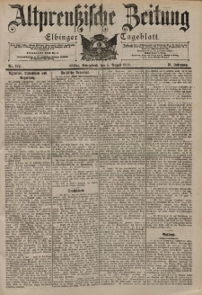 Altpreussische Zeitung, Nr. 182 Sonnabend 5 August 1899, 51. Jahrgang