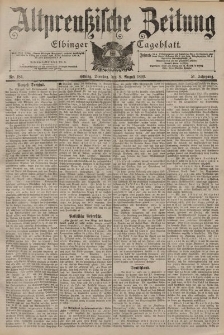 Altpreussische Zeitung, Nr. 184 Dienstag 8 August 1899, 51. Jahrgang
