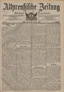 Altpreussische Zeitung, Nr. 187 Freitag 11 August 1899, 51. Jahrgang