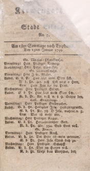 Kirchenzettel der Stadt Elbing, Nr. 3, 13 Januar 1799